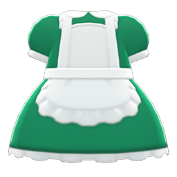 maid dress green niannyyhouse BJD Doll Clothes, Green Vintage Maid Dress with Headwear,