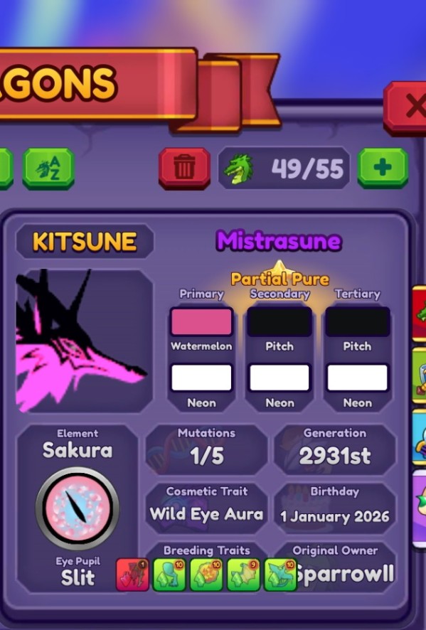 Mistrasune Color Mistrasune - Roblox Dragon Adventures Trade | Traderie
