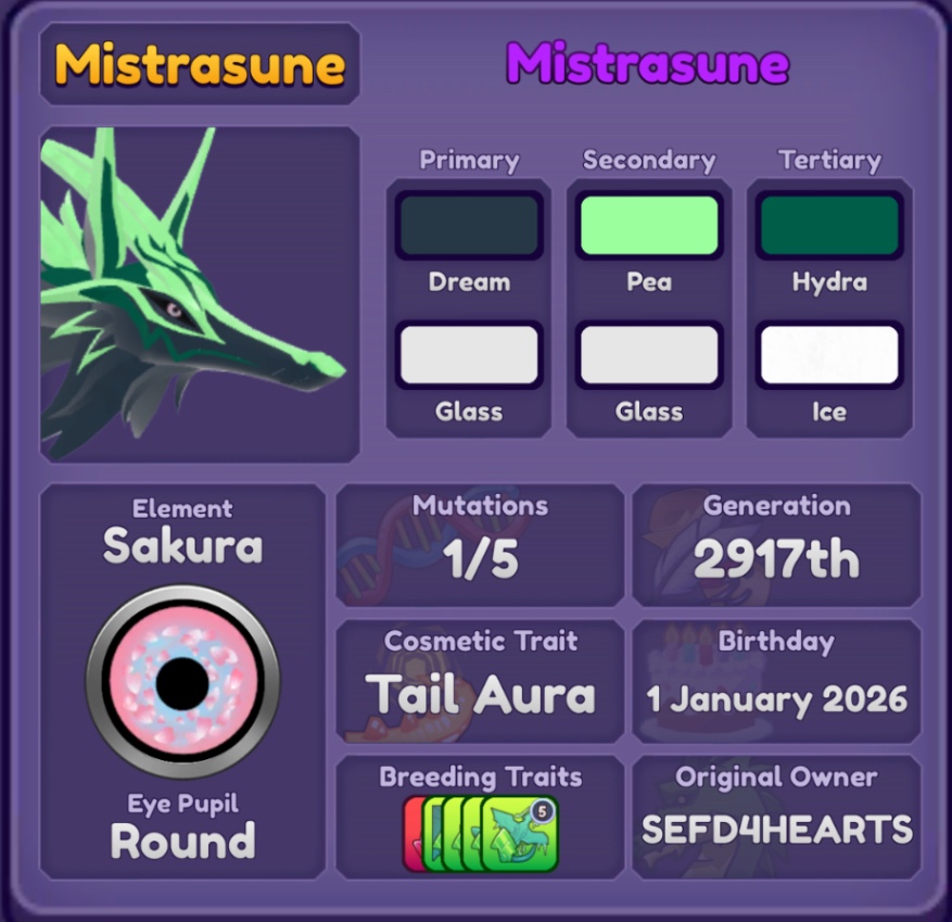 Mistrasune Color Mistrasune - Roblox Dragon Adventures Trade | Traderie