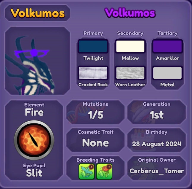 Volkumos - Roblox Dragon Adventures Trade | Traderie