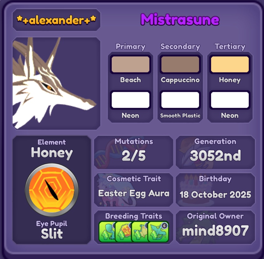Mistrasune Color Mistrasune - Roblox Dragon Adventures Trade | Traderie