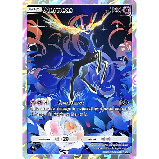 xerneas pokemon card value EX 146/146 [2] Breath of Life Search your deck for up to 3 basic Energy cards of different types and attach them to your Pokemon in any way you like Xerneas ex Pokemon Cards Price